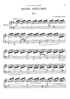 Twelve Preludes, Op.63: Para Piano by Anton Arensky