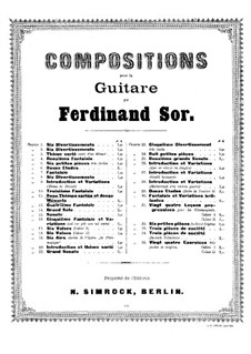 Two Themes with Variations and Twelve Minuets, Op.11: set completo by Fernando Sor