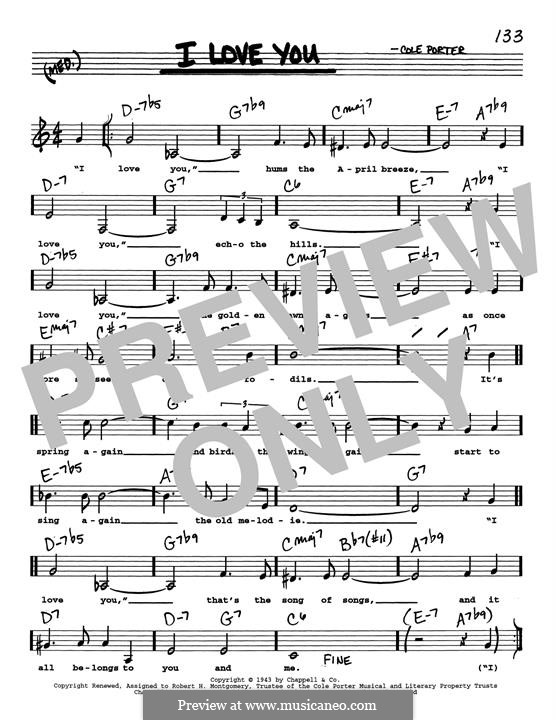 I Love You: Low Voice by Cole Porter