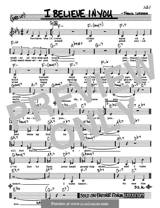 I Believe in You: Low Voice by Frank Loesser