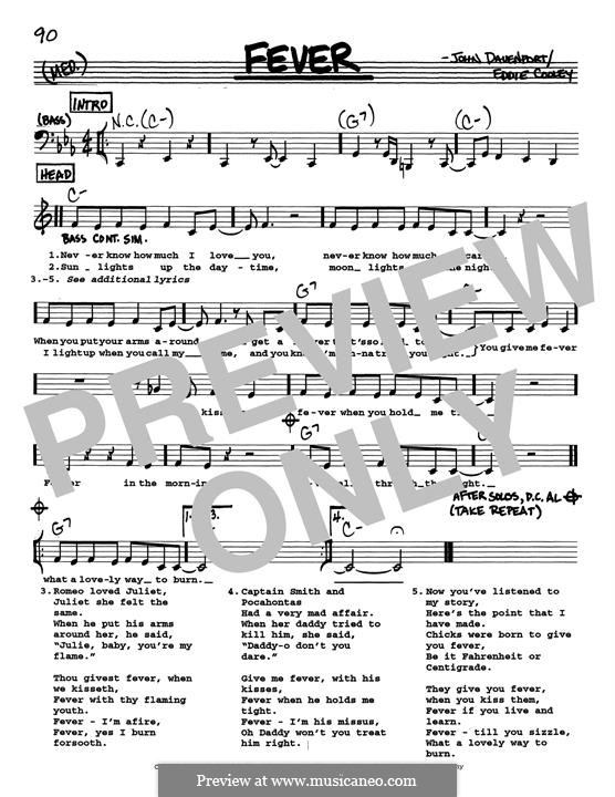 Fever: Low Voice by Eddie Cooley, John Davenport