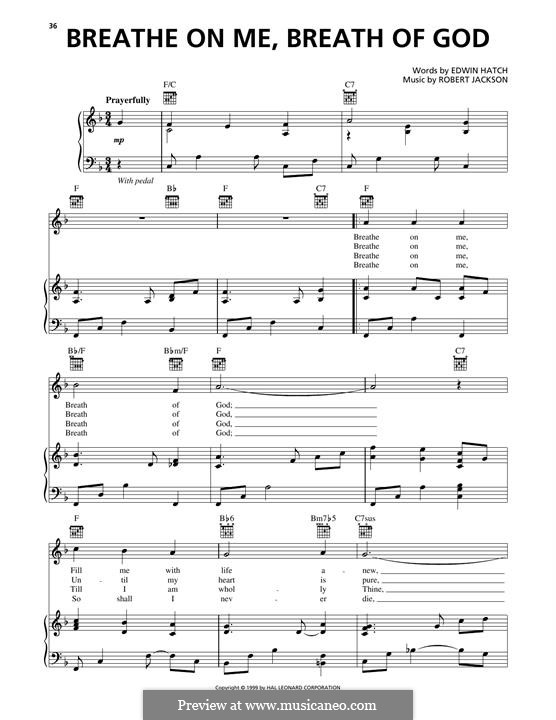 Breathe on Me, Breath of God: Para vocais e piano (ou Guitarra) by Robert Jackson