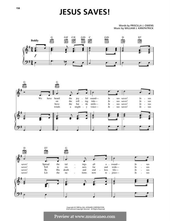 Jesus Saves: Para vocais e piano (ou Guitarra) by William (James) Kirkpatrick