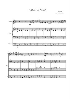 Lyric Pieces, Op.12: No.2 Waltz, for violin, cello and piano by Edvard Grieg