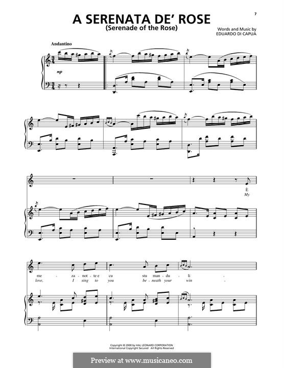 A serenata d'e rose: Para vocais e piano (ou Guitarra) by Eduardo di Capua