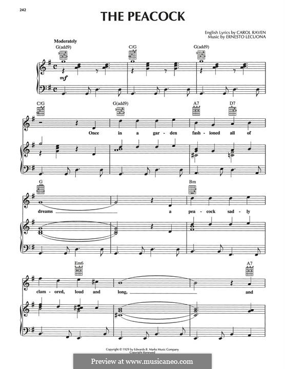 The Peacock: The Peacock by Ernesto Lecuona