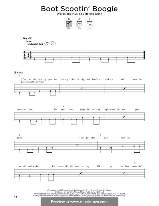Boot Scootin' Boogie (Brooks & Dunn): Para Guitarra by Ronnie Dunn