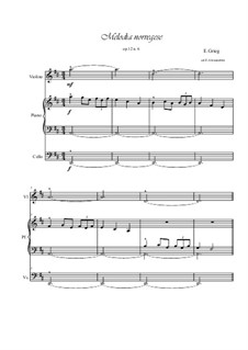 Lyric Pieces, Op.12: No.6 Norwegian Melody for violin, piano and cello by Edvard Grieg