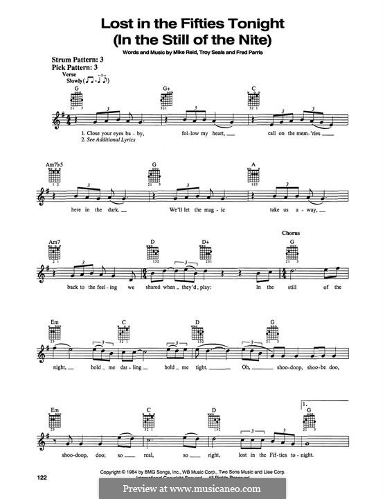 Lost in the Fifties Tonight (In the Still of the Nite): Para Guitarra by Frederick Parris, Mike Reid, Troy Seals
