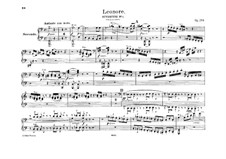 Leonore. Overture No.1, Op.138: versão para piano de quatro mãos by Ludwig van Beethoven