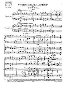 Egmont, Op.84: Overture, for two pianos four hands by Ludwig van Beethoven