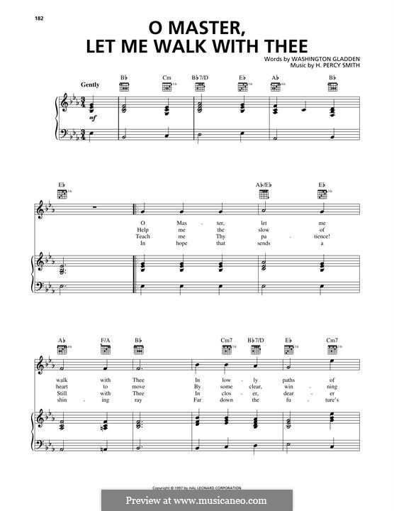 O Master, Let Me Walk with Thee: Para vocais e piano (ou Guitarra) by H. Percy Smith