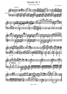 Sonata for Piano No.1 in C Major, K.279: movimento II by Wolfgang Amadeus Mozart