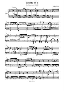 Sonata for Piano No.5 in G Major, K.283: movimento III by Wolfgang Amadeus Mozart