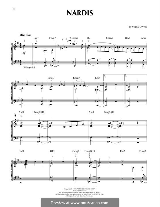 Nardis: For piano (jazz version) by Miles Davis