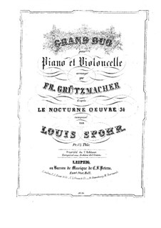 Nocturne in C Major, Op.34: For cello and piano – piano part by Louis Spohr