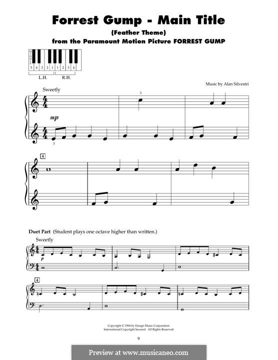 Forrest Gump Suite (Theme): Para Piano by Alan Silvestri