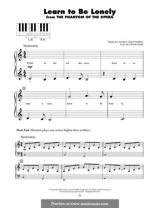 Learn to be Lonely: Para Piano by Andrew Lloyd Webber