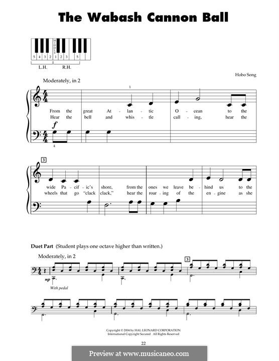 The Wabash Cannon Ball: Para Piano by folklore