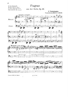 Suite No.1 in D Minor, TH 31 Op.43: No.1 Introduction and Fugue, for organ by Pyotr Tchaikovsky