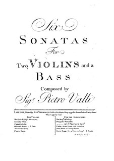 Six Trio Sonatas: parte basso continuo by Pietro Valli
