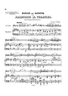 Sonata for Violin and Basso Continuo: Movements II-III. Arrangement for cello and piano by Francesco Maria Veracini