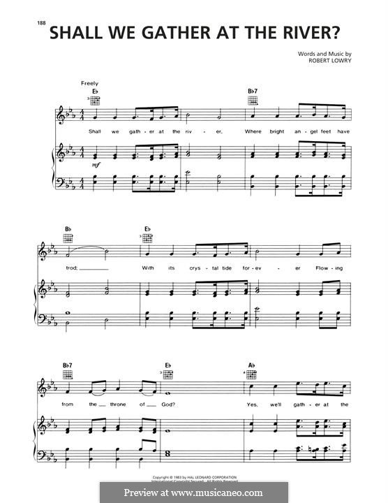 Shall We Gather at the River: Para vocais e piano (ou Guitarra) by Robert Lowry