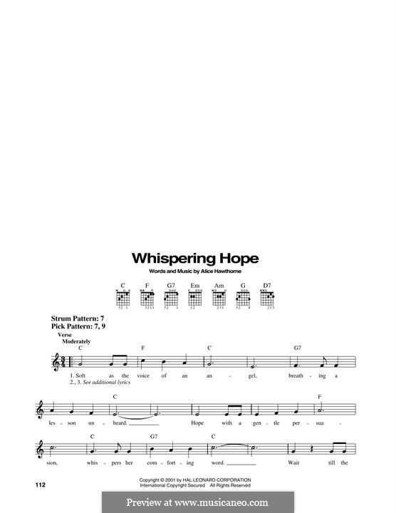 Whispering Hope: Para Guitarra by Septimus Winner