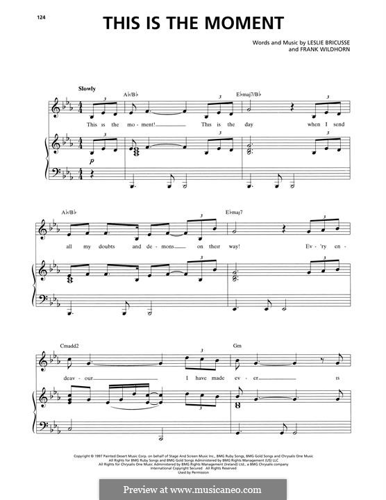 This Is The Moment (from Jekyll And Hyde): Para vocais e piano by Frank Wildhorn