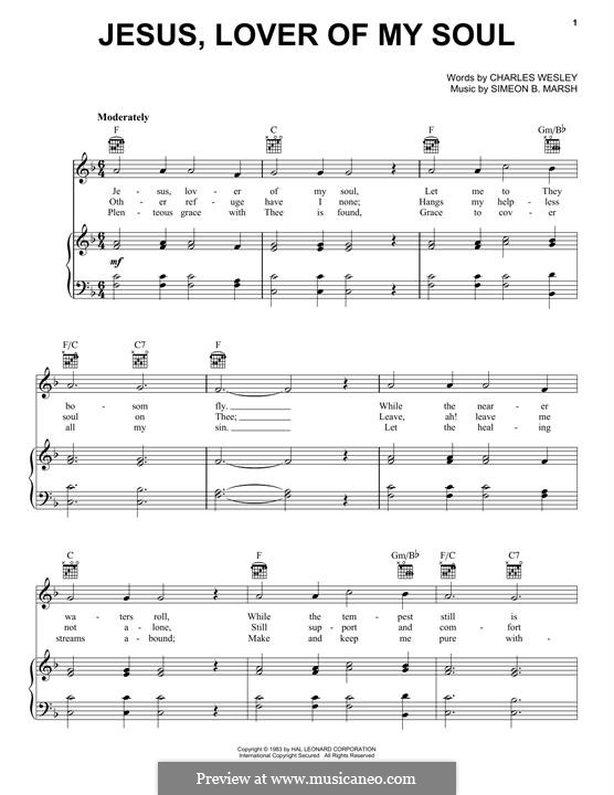 Jesus! Lover of My Soul: Para vocais e piano (ou Guitarra) by Simeon Butler Marsh