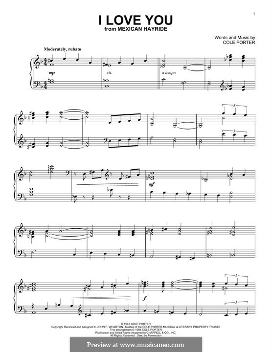 I Love You: Para Piano by Cole Porter