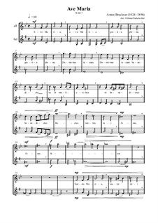 Ave Maria, WAB 7: For alto flute and bass clarinet by Anton Bruckner