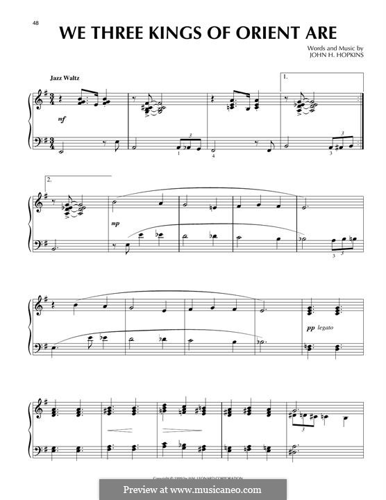 Piano version: Jazz version by John H. Hopkins Jr.