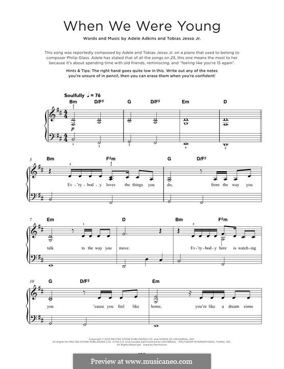 When We Were Young: Para Piano by Adele, Tobias Jesso