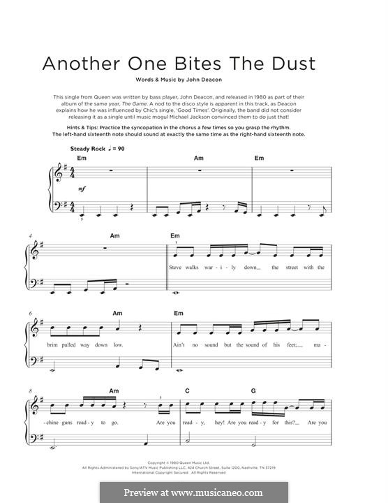 Another One Bites the Dust (Queen): Para Piano by John Deacon