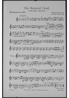 The Honored Dead. Concert March: clarinete parte I by John Philip Sousa