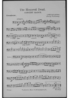 The Honored Dead. Concert March: parte trombone by John Philip Sousa