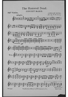 The Honored Dead. Concert March: violino parte II by John Philip Sousa