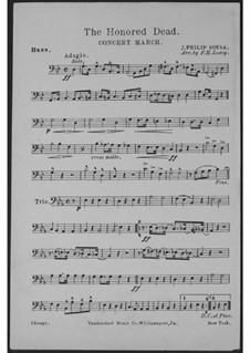 The Honored Dead. Concert March: Parte contrabaixo by John Philip Sousa