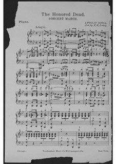 The Honored Dead. Concert March: Piano part (Conductor) by John Philip Sousa
