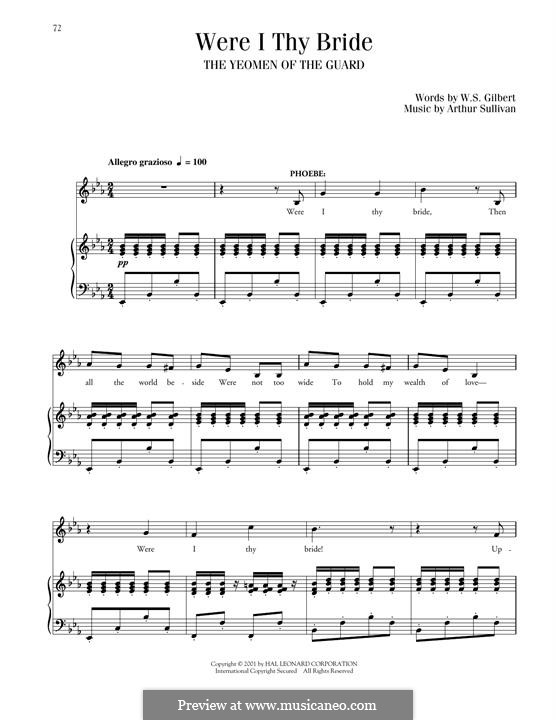 The Yeomen of the Guard: Were I Thy Bride by Arthur Seymour Sullivan