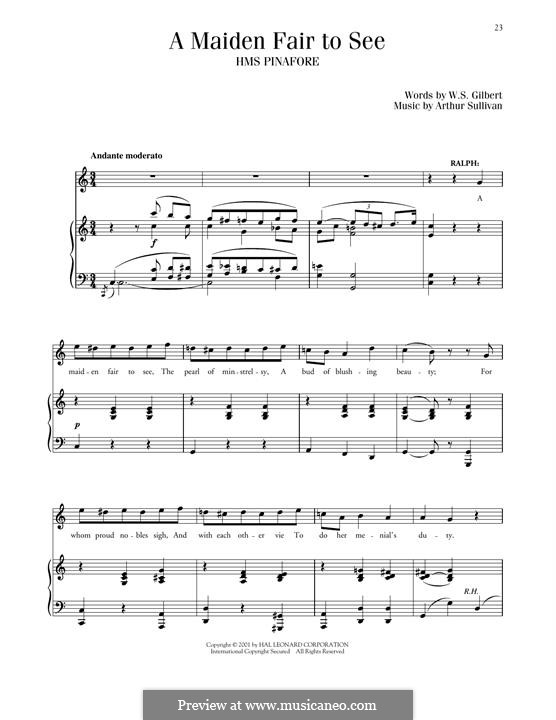 A maiden fair to see: Para vocais e piano by Arthur Seymour Sullivan