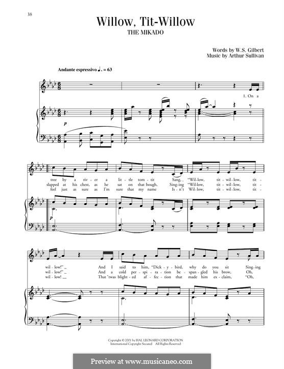Willow, Tit-Willow: Para vocais e piano by Arthur Seymour Sullivan