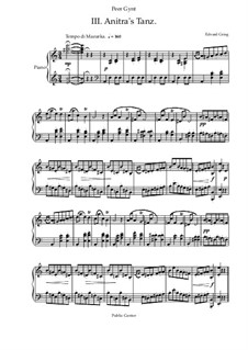 Suite No.1. Anitra's Dance, Op.46 No.3: Para Piano by Edvard Grieg