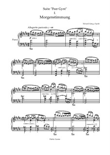 Suite No.1, Op.46: Para Piano by Edvard Grieg