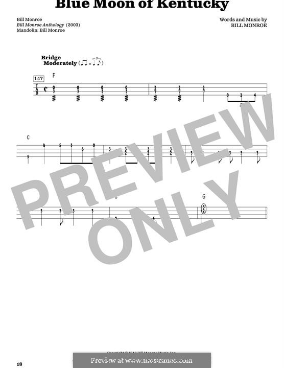 Blue Moon of Kentucky: For mandolin by Bill Monroe