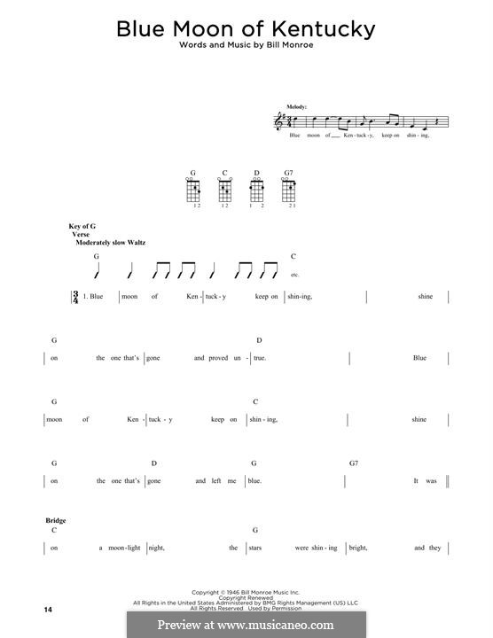 Blue Moon of Kentucky: For mandolin by Bill Monroe
