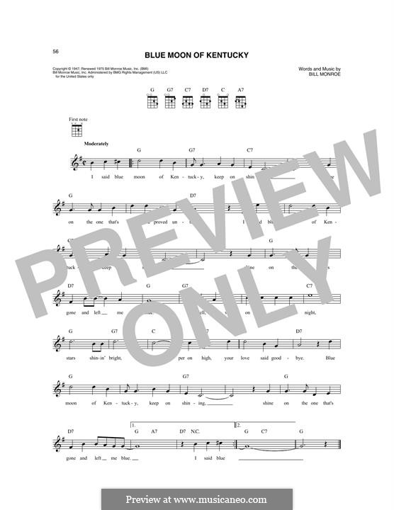 Blue Moon of Kentucky: For mandolin by Bill Monroe