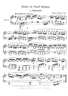 Suite in Five Movements, Op.1: Allemande by Eugen d'Albert