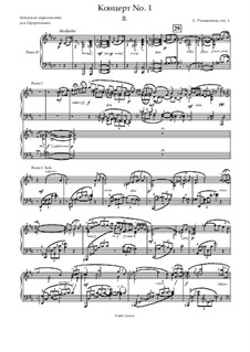 Piano Concerto No.1 in F Sharp Minor, Op.1: Movement II. Arrangement for two pianos by Sergei Rachmaninoff